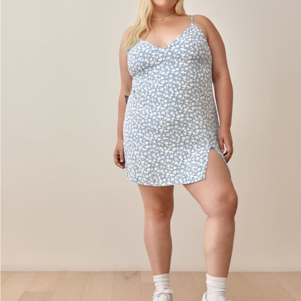 Blue floral reformation dress